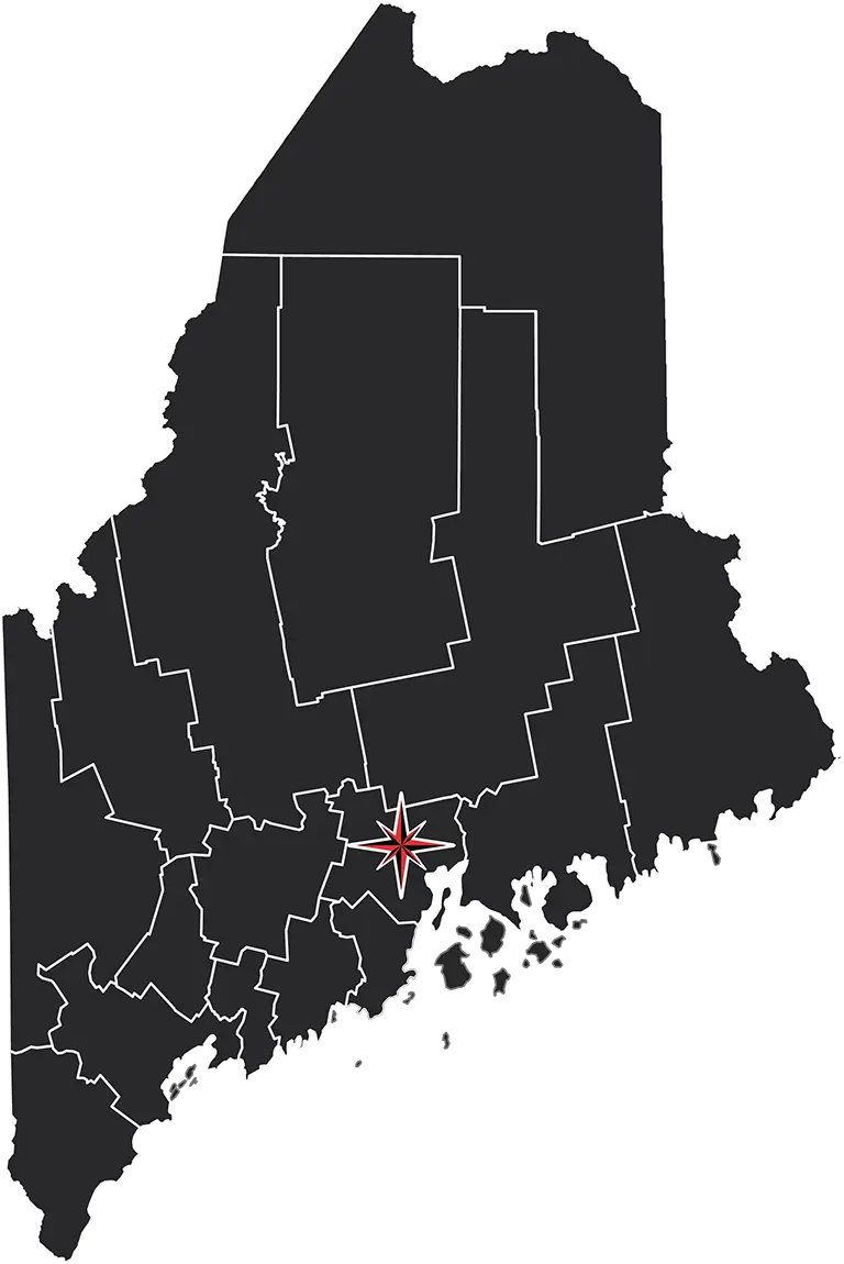 Map of Maine with Counties